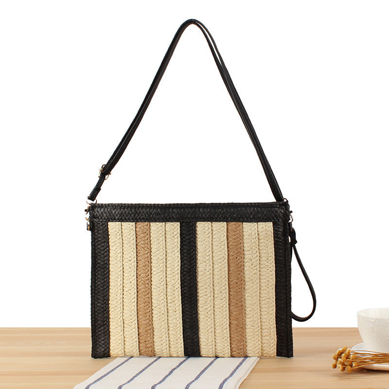 Handbag Made of Woven Material with Stylish Stripe Pattern Kalsten