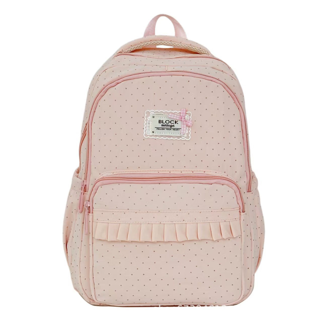 Stylish Polka Dot Ruffled Backpack Kalsten
