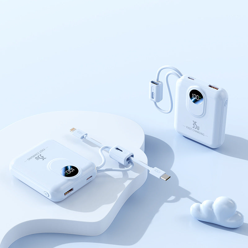Power bank with fast charging function and integrated charging cables Kalsten