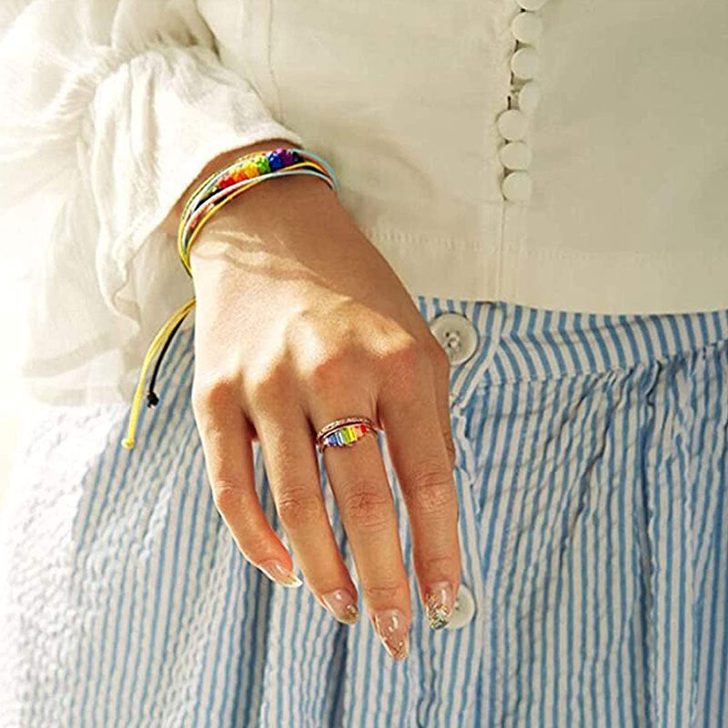 Adjustable Multi-Colored Crystal Ring Kalsten