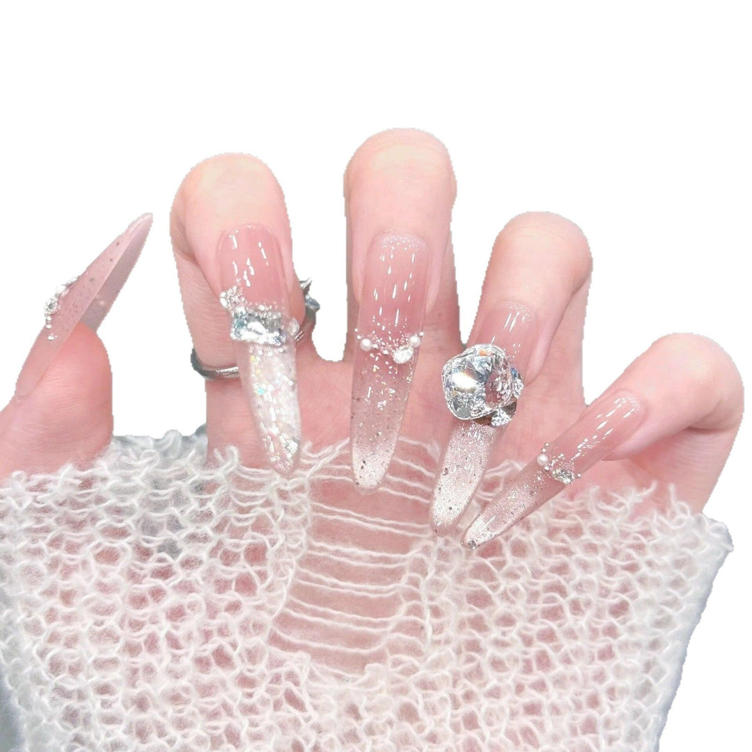 Artificial nails with glitter and crystal embellishments Kalsten
