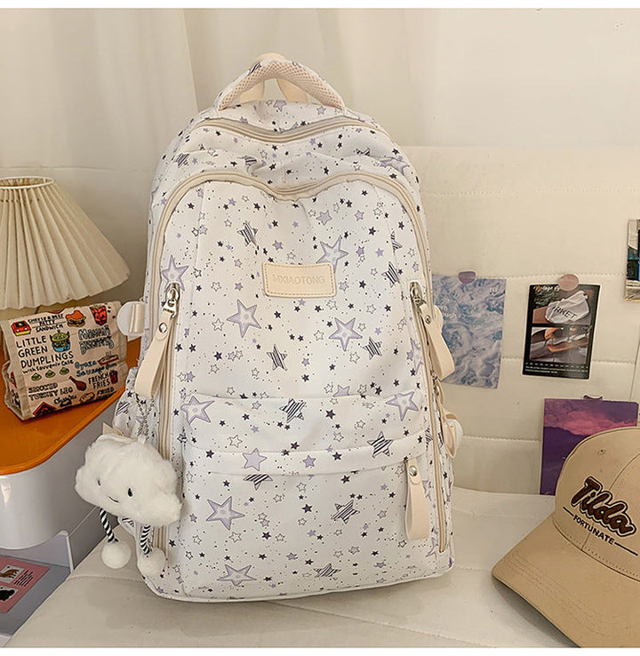 Star-Patterned Comfort School Backpack Kalsten