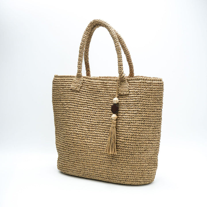 Handmade basket bag with unique fringe pendant Kalsten