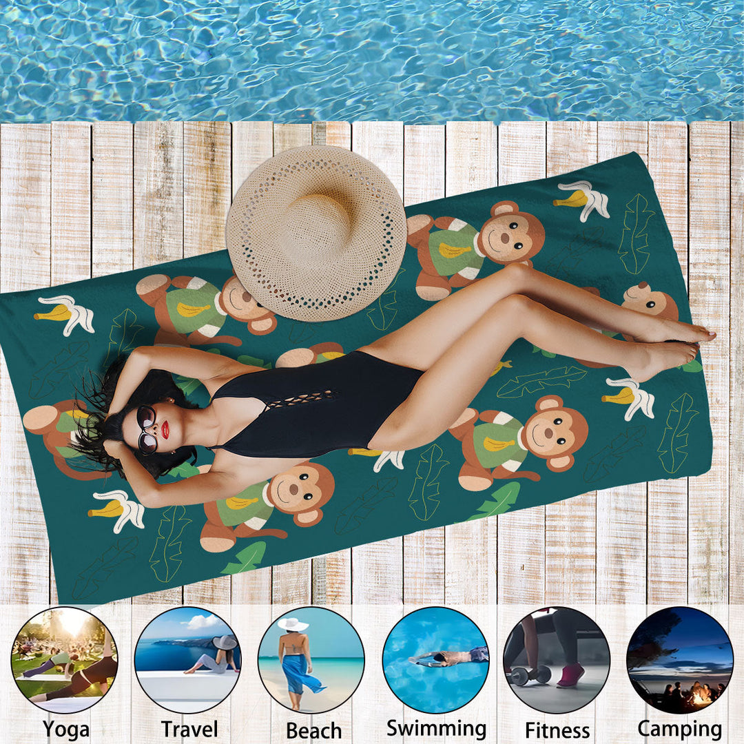 Artistic Gorilla Print Bath Towel Kalsten