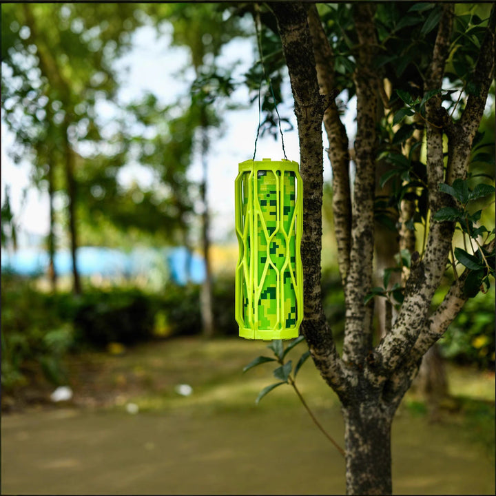 Hanging insect trap lantern with UV LED attractant and protective cage Kalsten