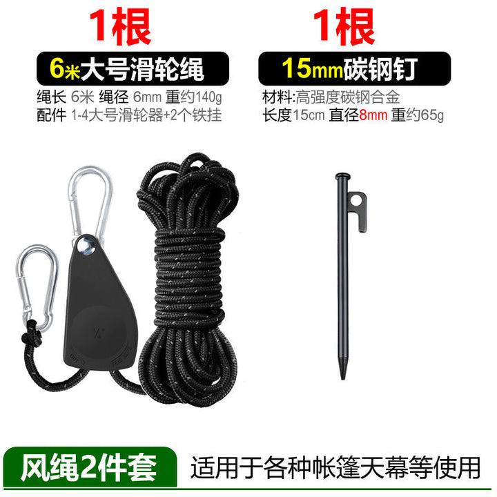 Pull rope with carabiner and tent ring Kalsten