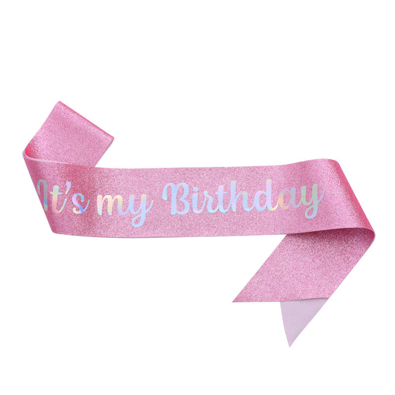 Ladies Festive Birthday Band with Glitter Design Kalsten