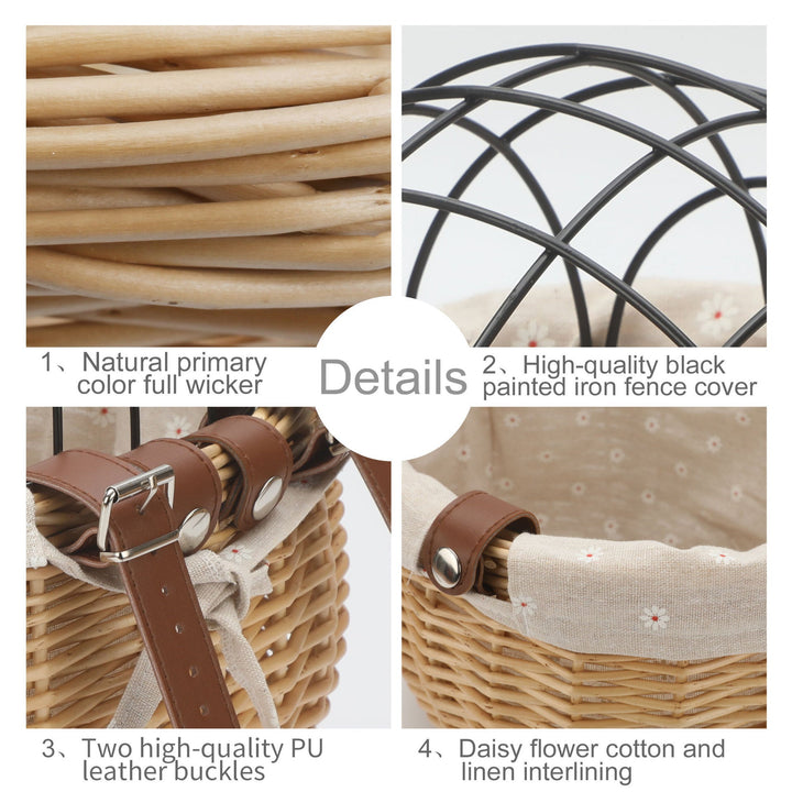 woven rattan pet carrier basket with collapsible metal dome and removable linen lining Kalsten