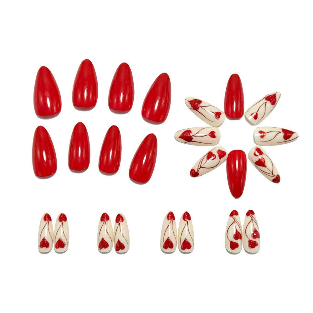 Artificial nails with Romantic Heart Design Kalsten