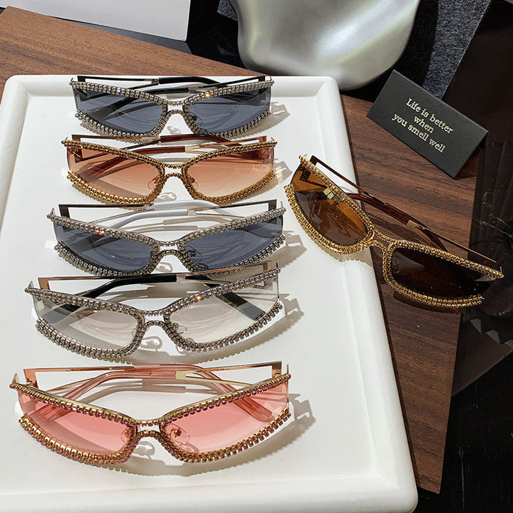 Women Cat-Eye Sunglasses with Sparkling Crystal Frame Kalsten