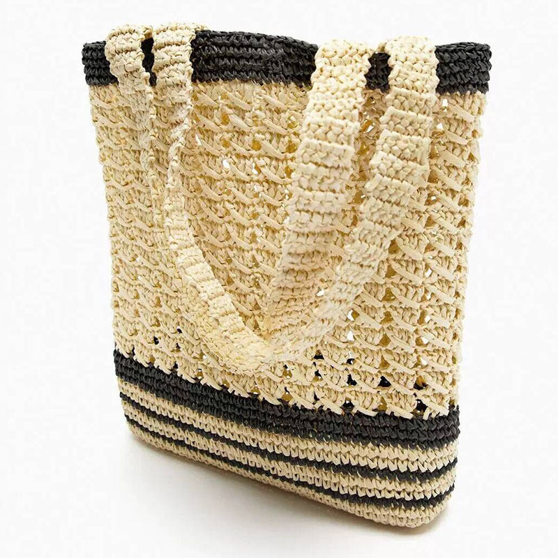 Handcrafted basket bag with modern striped design Kalsten