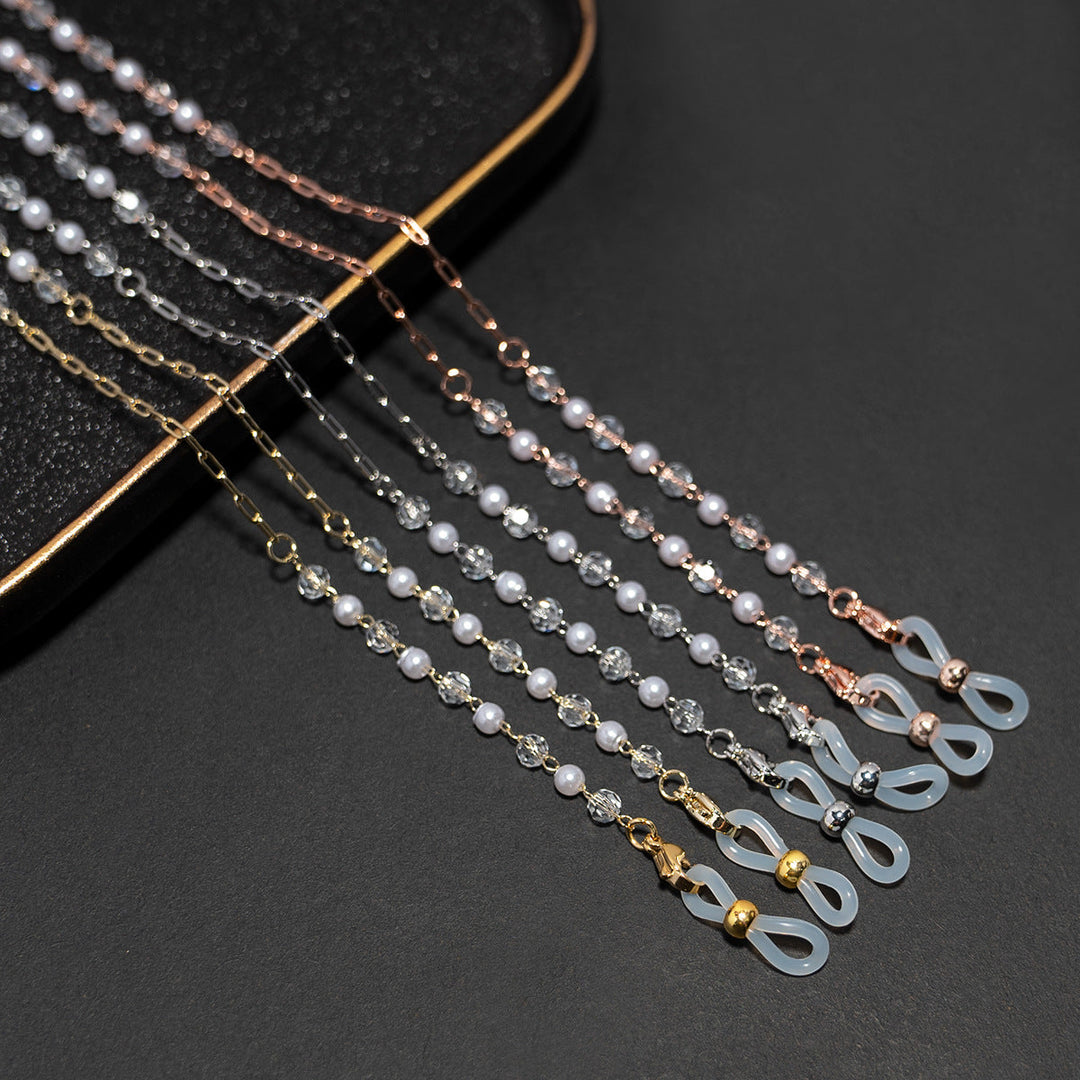 Crystal and Pearl Beaded Eyewear Chain Kalsten