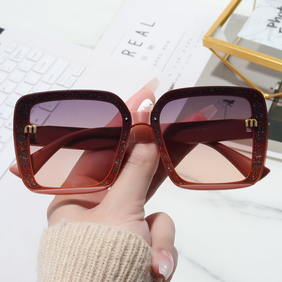 Ladies fashionable square sunglasses with shimmering frame Kalsten
