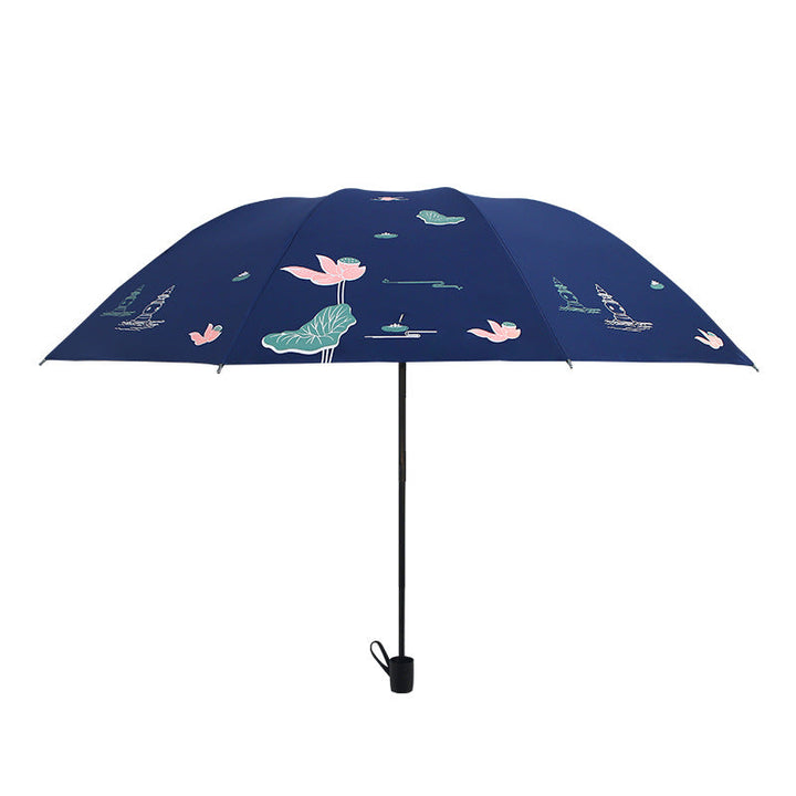 Women Folding Umbrella with Floral Accents Kalsten