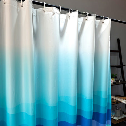 Gradient Wave Pattern Shower Curtain