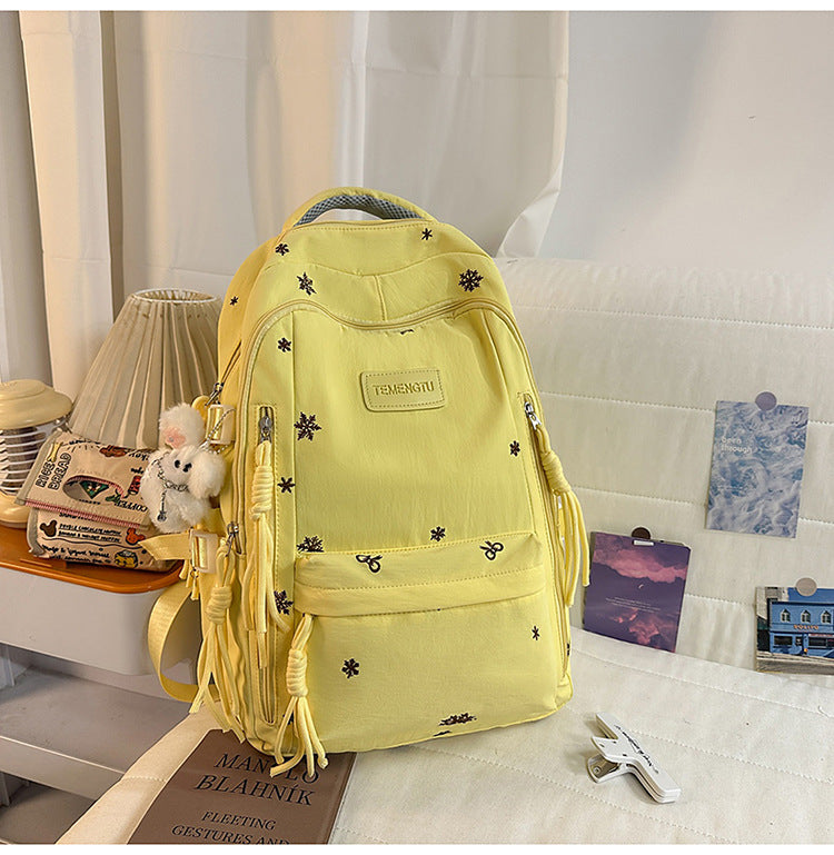 Elegant Embroidered School Backpack