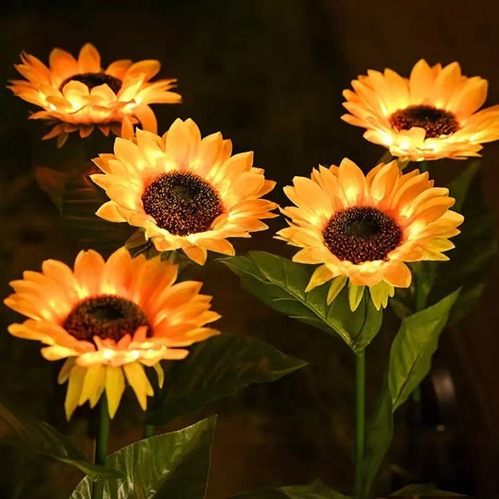 Solar-Powered Outdoor Garden Stake Lights With Realistic Sunflower Blooms And Waterproof Solar Controller Kalsten
