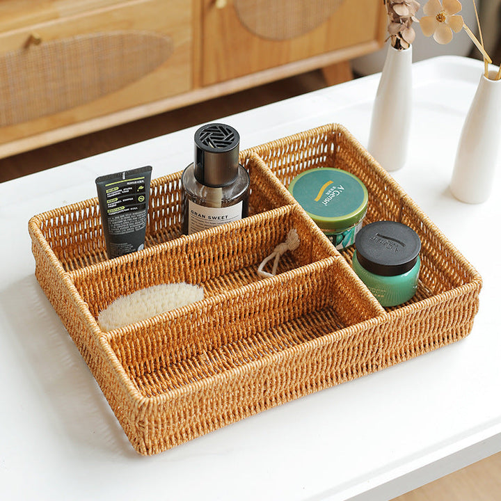 Unisex Handwoven Storage Basket with Multiple Compartments Kalsten