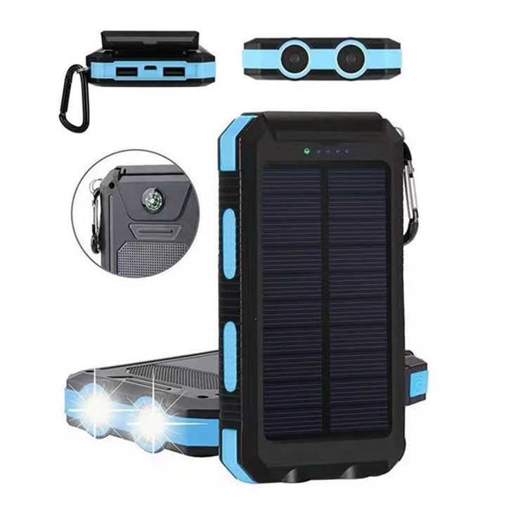 Solar-powered power bank with impact-resistant design and integrated carabiner Kalsten