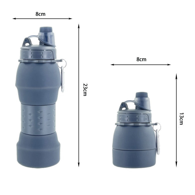 Women's collapsible silicone drinking bottle with practical clip Kalsten