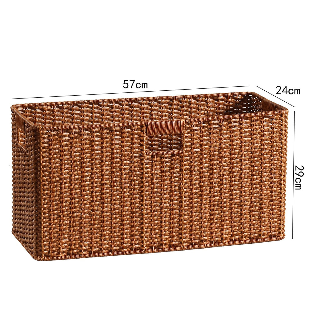 Handwoven Rectangular Storage Basket with Cut-Out Handles Kalsten