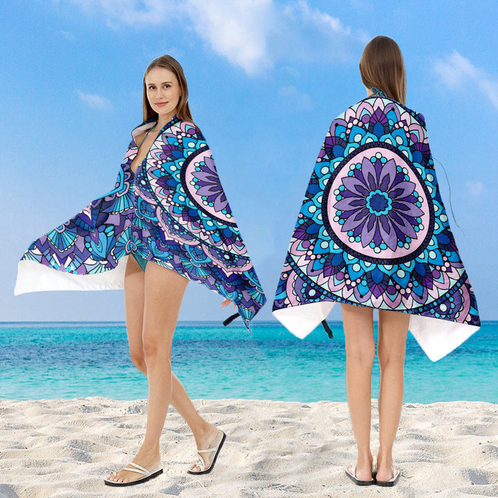 Hooded sun tent for the beach with creative mandala design Kalsten