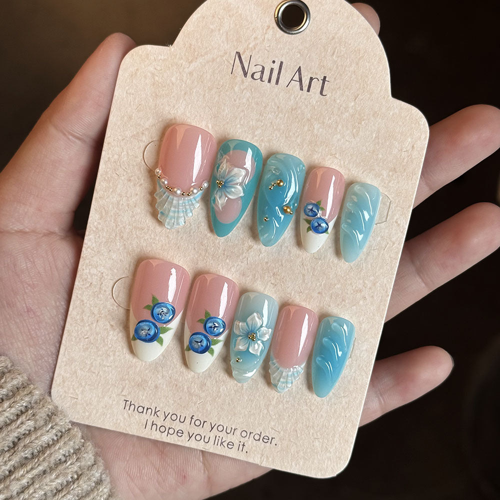 Floral Decorative Press-On Nail Set Kalsten