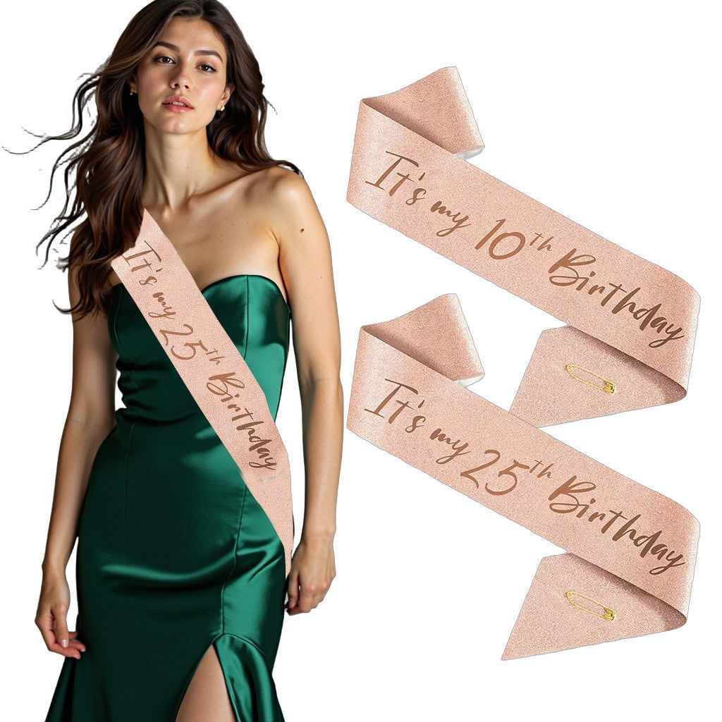 Ladies Festive 10th Birthday Decoration Ribbon Kalsten
