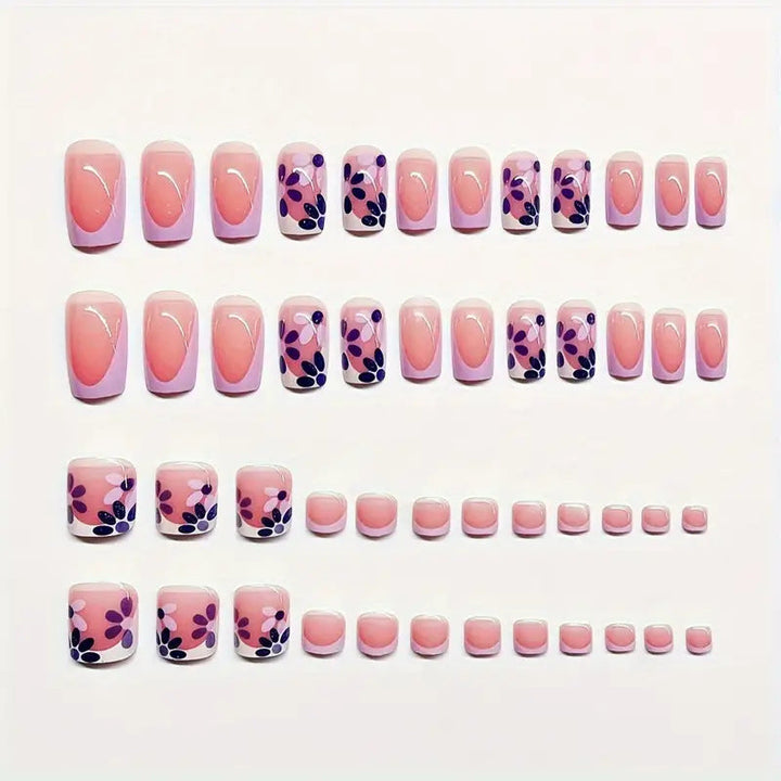 Floral and French Tip Pedicure Set Kalsten