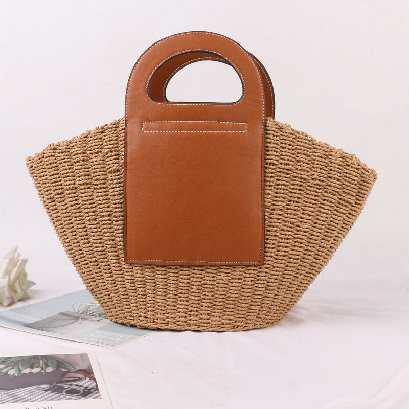 Handbag Made of High-Quality Raffia with Elegant Leather Accents Kalsten