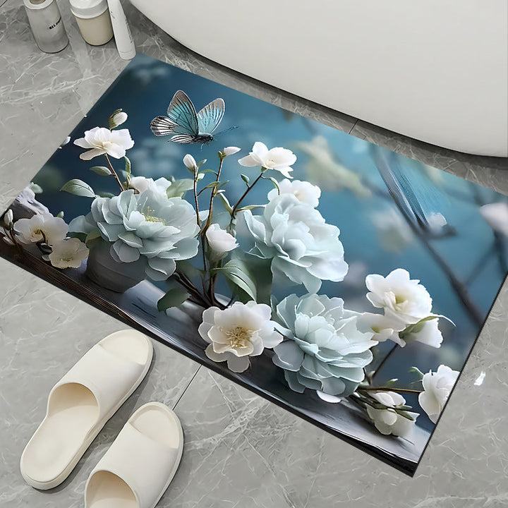 Floral Pattern Non-Slip Bath Mat Kalsten