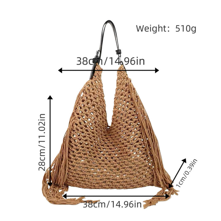 Structured beach bag with fringe details Kalsten