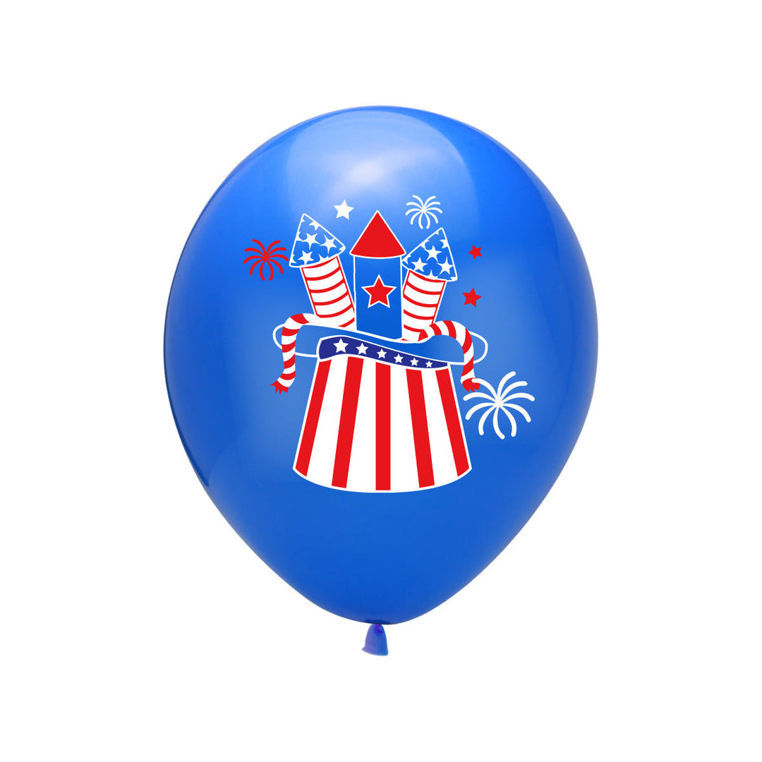 Unisex latex balloon printed with patriotic USA heart and lettering design Kalsten