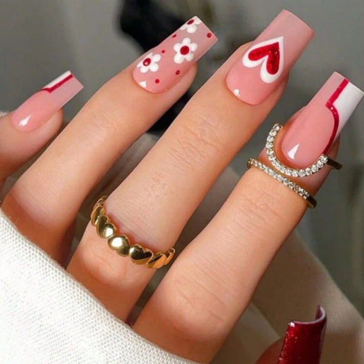 Artistic Floral Ombre Nail Tips Kalsten