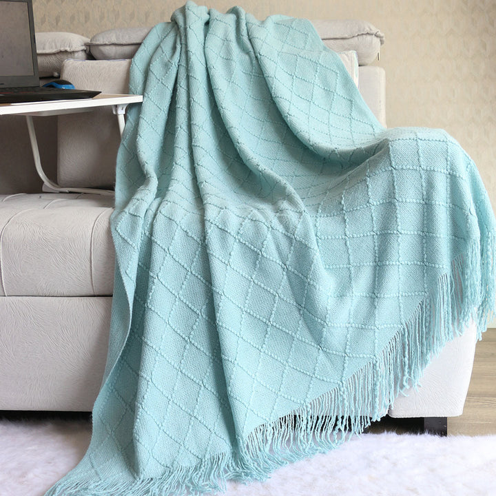 Luxury Textured Knit Throw Blanket Kalsten