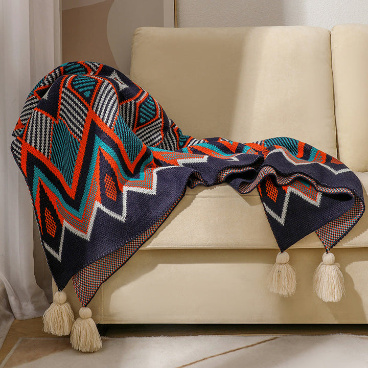 Women's Patterned Snuggle Blanket with Tassels Kalsten