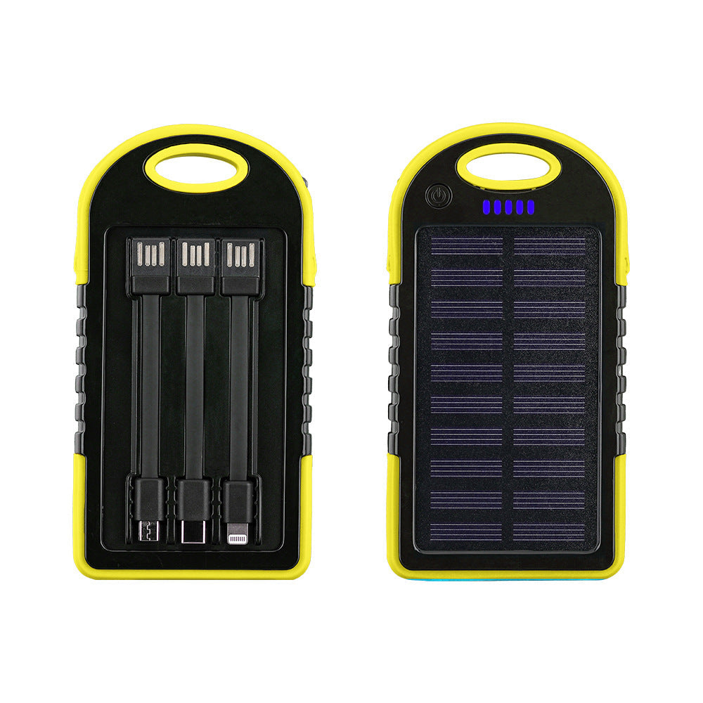 Portable Solar Power Bank with Integrated Cable Management and Fast Charging Function Kalsten