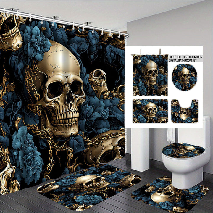 Artistic Skull and Floral Themed Bathroom Set Kalsten
