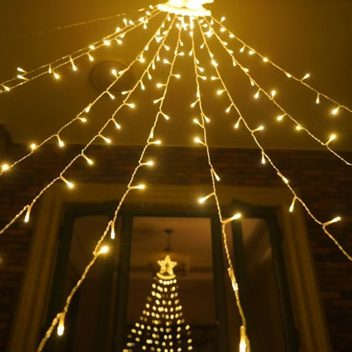 Decorative Star LED Wall Lamp With Warm Twinkle Tassel Fairy String Lights Kalsten