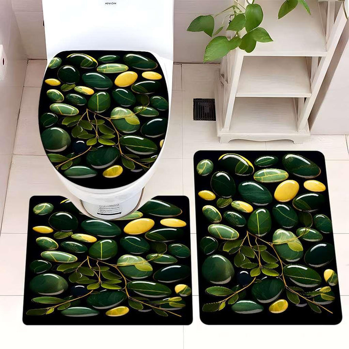 Decorative Pebble Bathroom Mat Set Kalsten