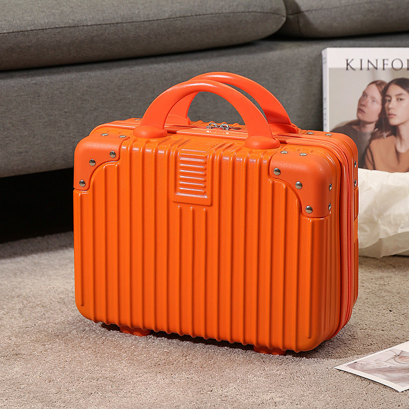 compact hard-shell travel vanity cosmetic and tech organizer with ribbed shell reinforced corners removable padded insert Kalsten