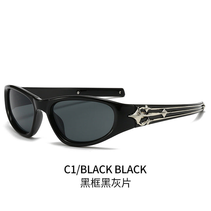 Women's sporty sunglasses in a modern design with a stylish metal frame Kalsten