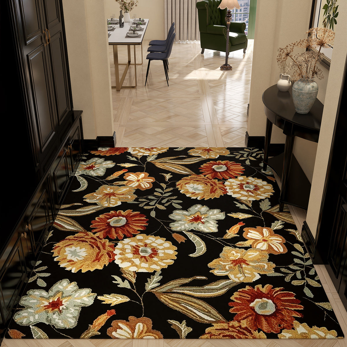 Luxurious Floral Pattern Area Rug Acalora