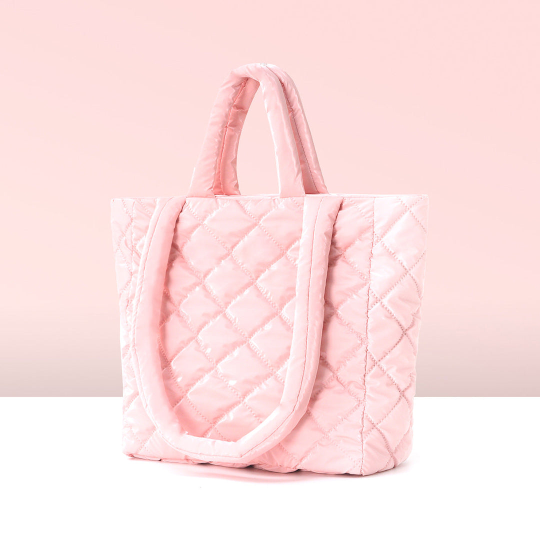 Padded Tote Bag in Modern Check Design Kalsten