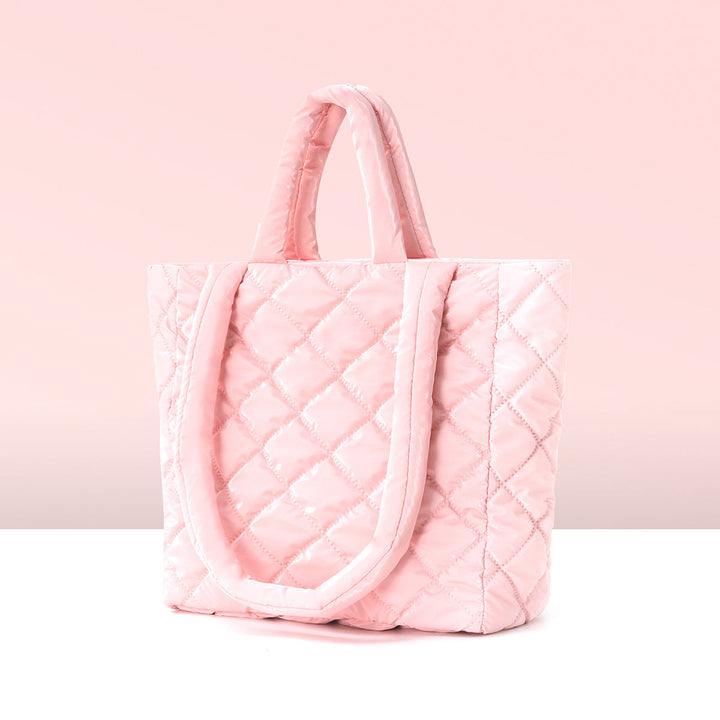 Padded Tote Bag in Modern Check Design Kalsten