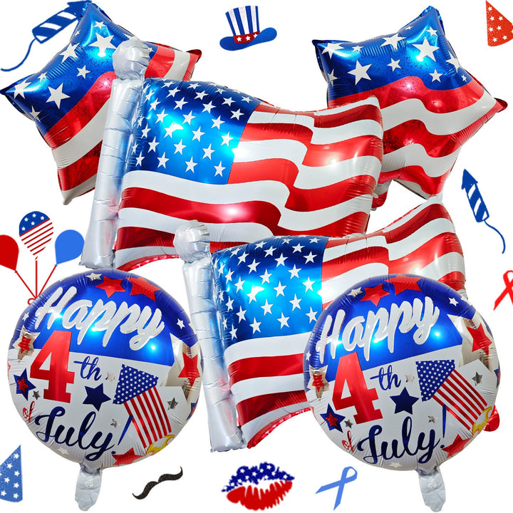 Unisex large foil balloon in USA flag shape with self-sealing valve and reusable Kalsten
