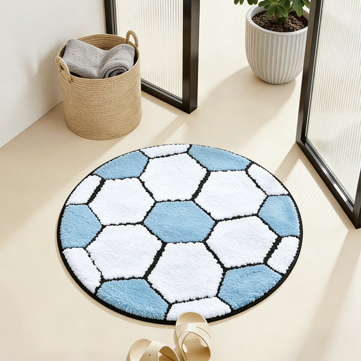 Soccer Ball Design Area Rug