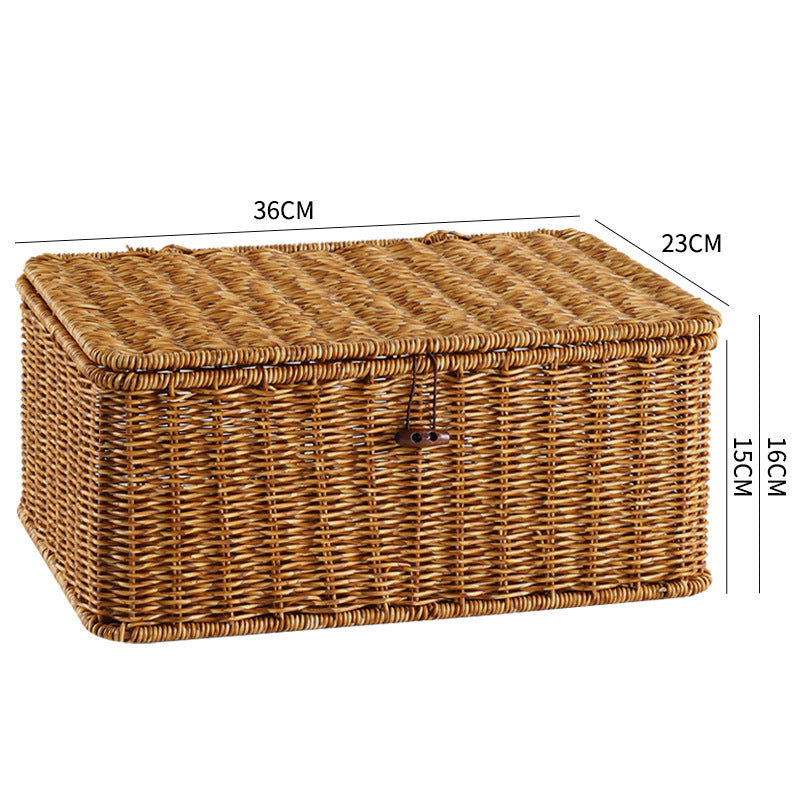 Handcrafted Rectangular Wicker Storage Box Kalsten