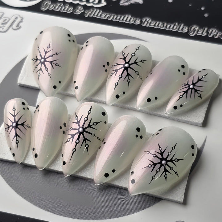 Creative Art Nails with Elegant Snowflake Design Kalsten