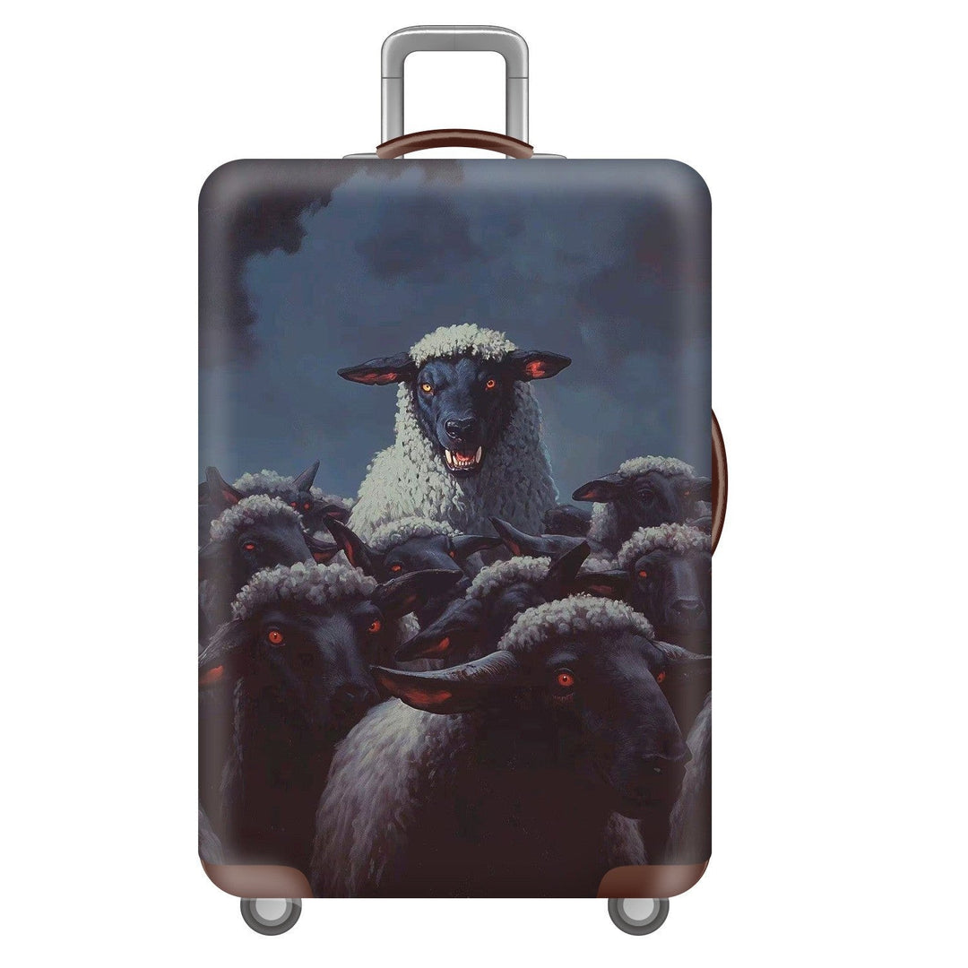 Unisex nan robust Hart shell trolley with lion portrait motif print, shock-resistant ABS polycarbonate shell, multi-wheeled chassis and TSA security lock Kalsten